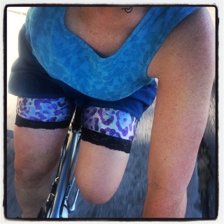 Tank top weather; leopard print bloomers kept me covered under my skirt.